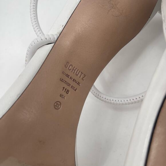 SCHUTZ Gaiah Heels Size 11 White Strappy High Heel Bungee Cord Stretch Stiletto - Picture 12 of 12